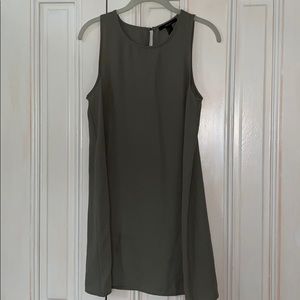 Light Olive Green Sleeveless Shift Dress